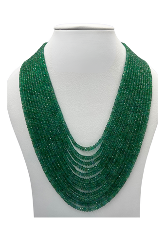 Emerald - Faceted Beads Necklace 2.5 - 6MM