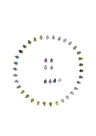 Multi Sapphire - Pear 6x4MM LAYOUT