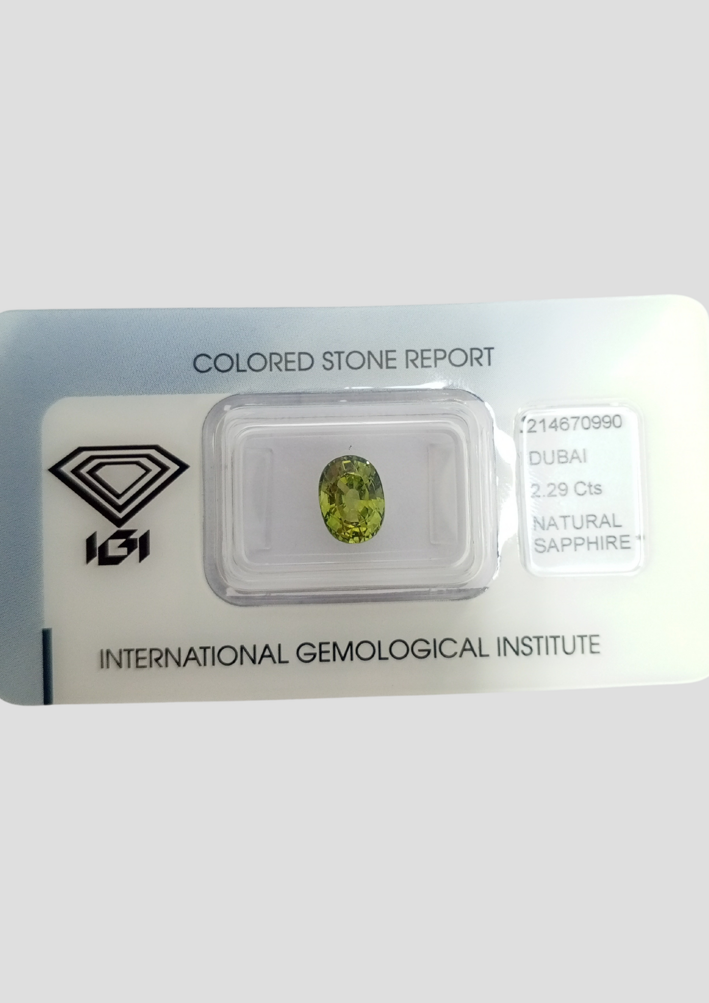 Green Sapphire - Oval 8.45x6.22MM - 2.29 Cts.