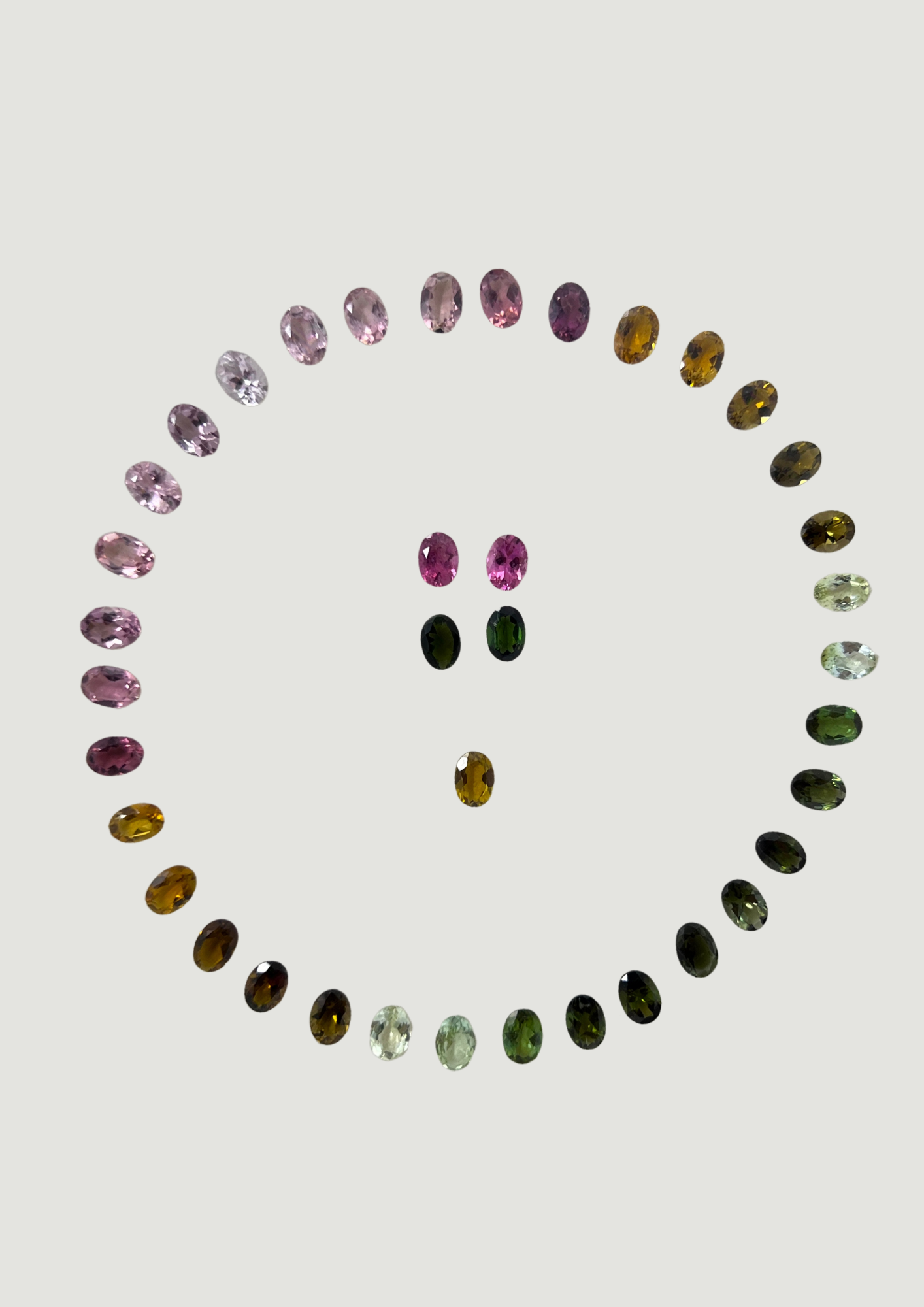 Multi Tourmaline - Oval 7x5MM LAYOUT