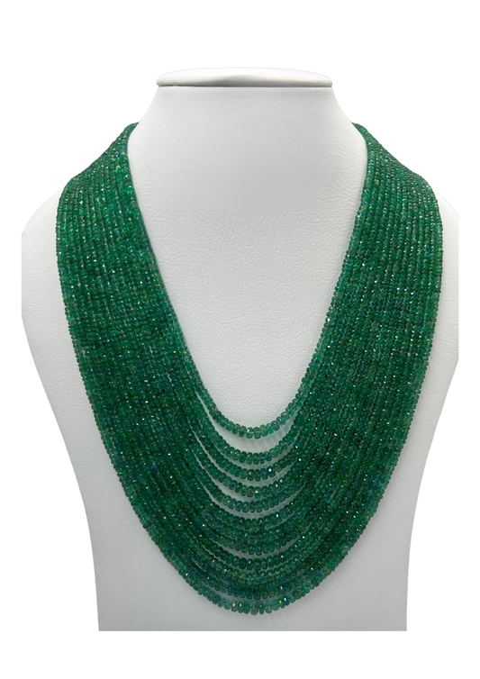 Emerald - Faceted Beads Necklace 2.5 - 6MM