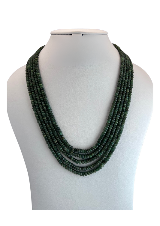 Emerald - Plain Beads Necklace